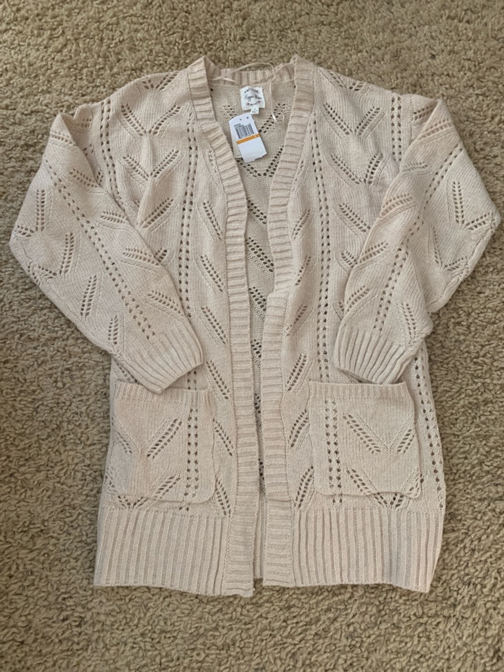 Hippie Rose Cream oatmeal Cardigan- small